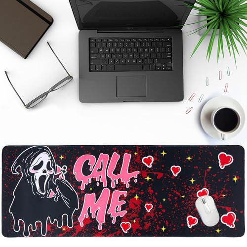 Image of Large Gaming Mouse Pad 31.5 x 11.8in Desk Mat for Office Mousepad Anti-Skid Rubber Base Soft Comfortable and Durable Desk Pad (Black)