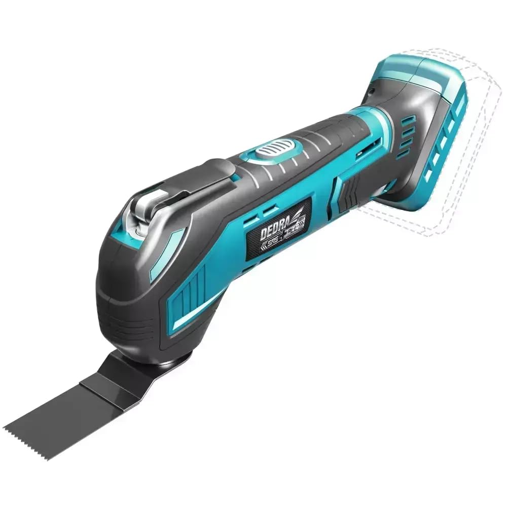 Dedra SAS + ALL DED7059 - Herramienta multifunción con batería (18 V, sin batería ni cargador, 4 accesorios, herramienta multifunción para cortar, 11.000 a 21.000 min-1)