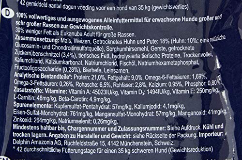 Eukanuba Adult Hundefutter für Gewichtskontrolle Large Breed Huhn 12 kg