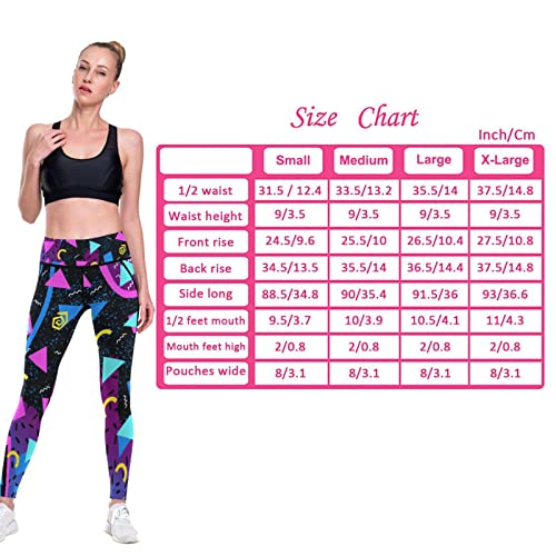 80S High Waisted Leggings For Women 90S Mesh Leggings Tummy Control Yoga Pants With Pockets Athletic Running Gym Joggers #TOP5