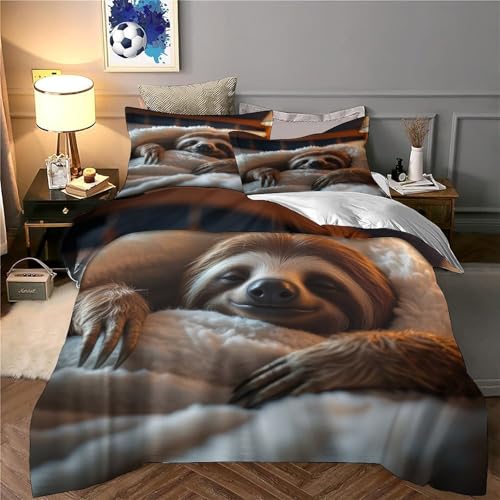 Parure de lit bébé phoque housse de couette double 200x200cm
