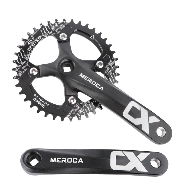 Mountain Bike Crankset, MTB Square Taper Crankset with 170mm Arm 104 BCD, Compatible with Single Speed Bicycle and 8/9/10/11 Speeds Bicycles, Optional 32T/34T/36T/38T/40T/42T Chainring Crank Set (40T) — image 1