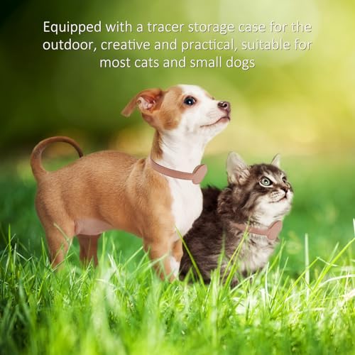 Happyyami PET-Pu-Kragen katzenhalsband Katzen katzenhalsbänder Haustierhalsband Katzenkette Hund Heller Kragen Bausatz PU-Design-Tracer- Anti-verlorener Tracer- Rosa