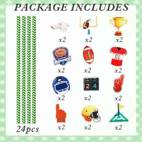 Pitillos de papel con tema de fútbol x24 miniatura 2