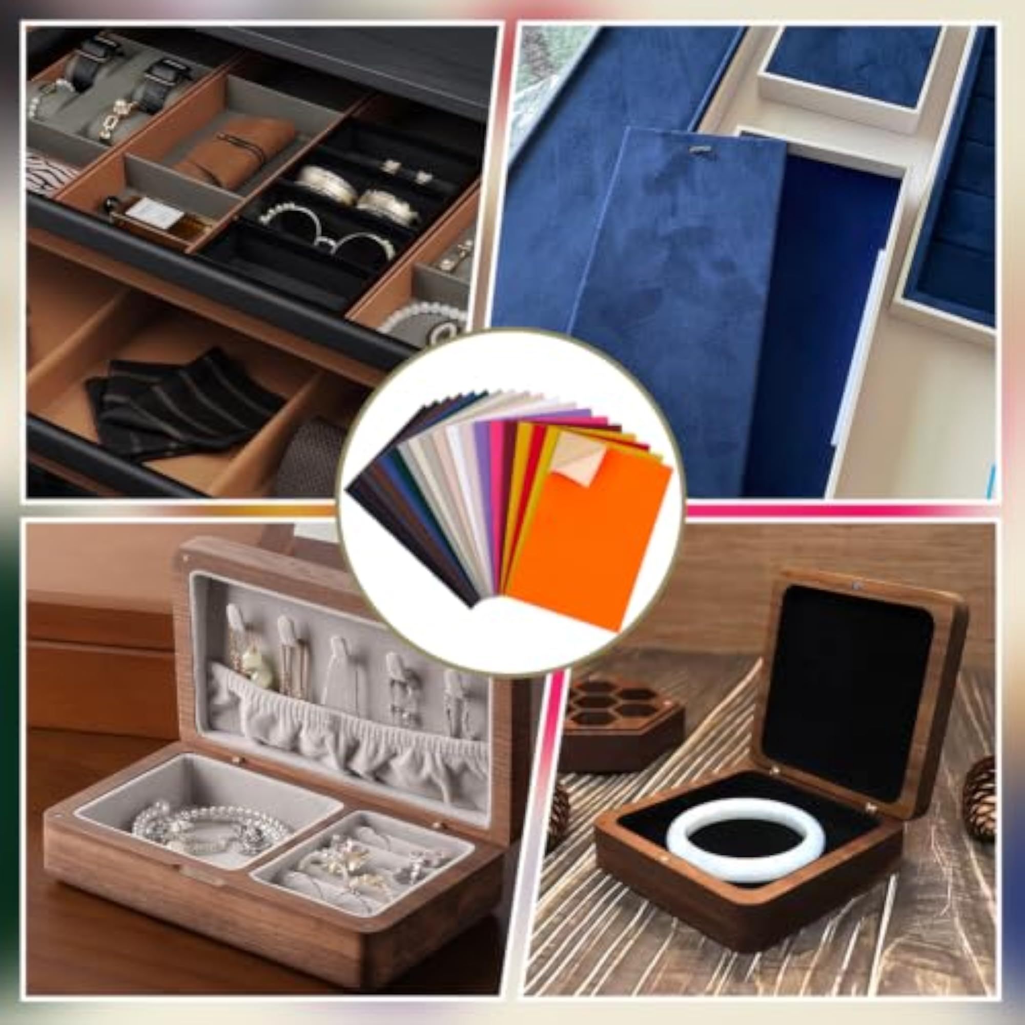 20 Pcs Mixed Color Velvet Adhesive Sheets
