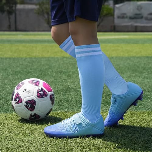 Image of brooman Kids Firm Ground Soccer Cleats Boys Girls Football Cleats with Soccer Socks