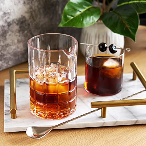 Viski Highland Mixing Glass 18 Ounces, Square-Cut Crystal Barware, Cocktail Accessories, Home Bar Supplies, Set Of 1, Clear #TOP3