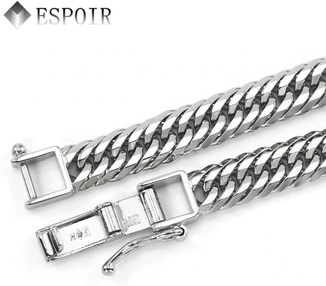 Amazon | [エスプワール] PT850 プラチナ850 喜平ネックレス 12面