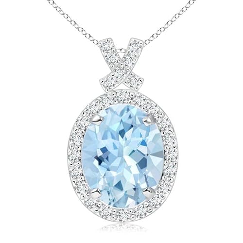 Angara Natural Aquamarine Pendant for Women | Vintage Style Aquamarine