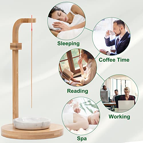 Incense Holder For Sticks [Anti-Ash Flying] Multi-Purpose Design Wooden Incense Burner Ash Catcher With Brass Incense Stick Holder For Home Decor Yoga Spa Madiation Mess-Free Incense Burner #TOP5