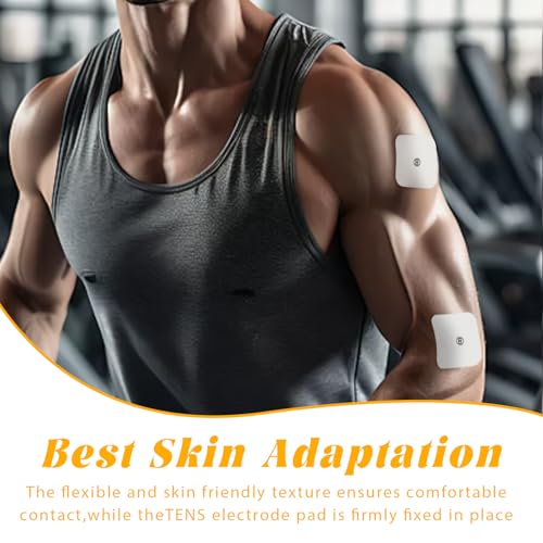 34 Pads Nachkaufset Selbstklebende Gel-Elektroden Pads, 50 X 50mm Selbstklebende Eletroden Geraet Elektroden Kompatibel mit Sanitas & Beurer Tens Maschinen Tens Pads mit 3.5mm Druckknopfverbindung
