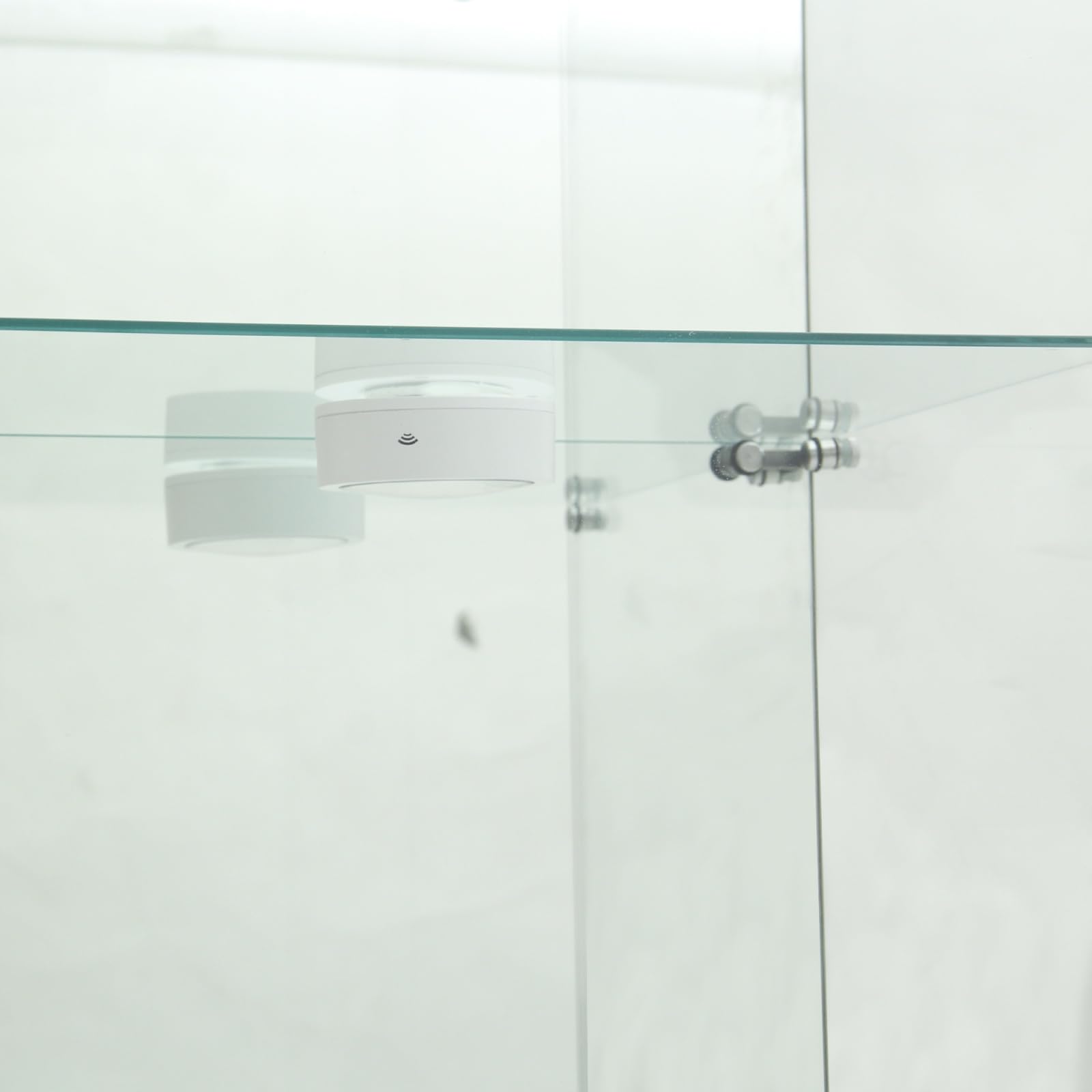 Vitrina de cristal, cristal de cuatro capas con puerta y cerradura, iluminación LED, moderna vitrina de colección para dormitorio, salón y comedor, 164 x 42,5 x 36,5 cm