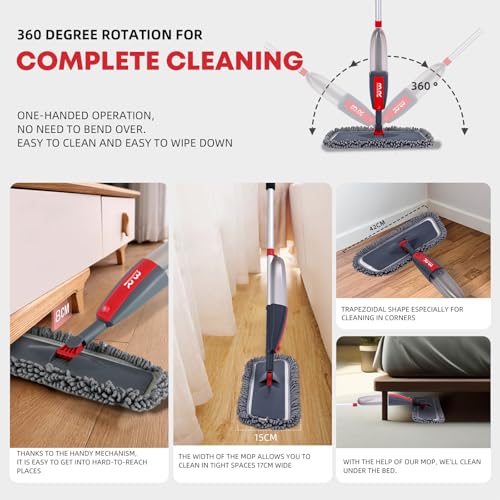Buuroohm AMZN-18 Microfiber Spray Mop For Floor Cleaning Dry Wet Dust Mop For Kitchen Wood Floor Hardwood Laminate Ceramic Tiles 360 Degree Mop Set thumb #1
