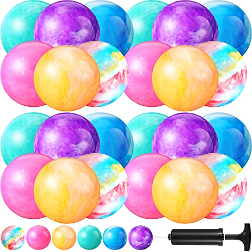 24 Pieces 9 Inch Bouncing Balls For Kids Marbleized Bouncy Balls Cloud Kick Balls Sensory Inflatable Ball Fun Handballs Indoor Outdoor Playballs For Children Adults Pets Playground Beach School #TOP15