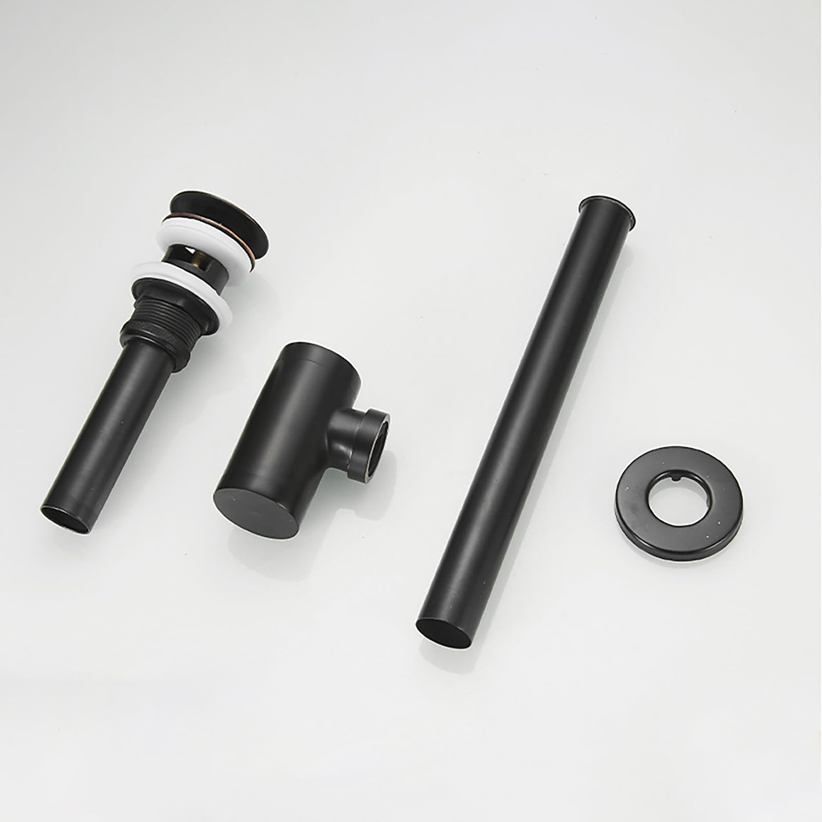 Siphon Waschbecken Mit Überlauf,Pop Up Ablaufventil,Geruchsverschluss,Verstellbares Abflussrohr,Bächlein Siphon Für Die Küchenspüle,Messingmaterial,Schwarz
