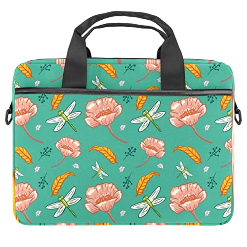 Funda para portátil de 13.3 pulgadas acolchada contra impactos con estampado de libélula