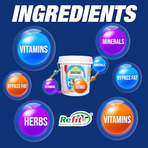 Image of REFIT ANIMAL CARE Mineral Mixture Powder for Cow, Cattle, Poultry, Fish and Aqua, 1 kg, Grotone Forte