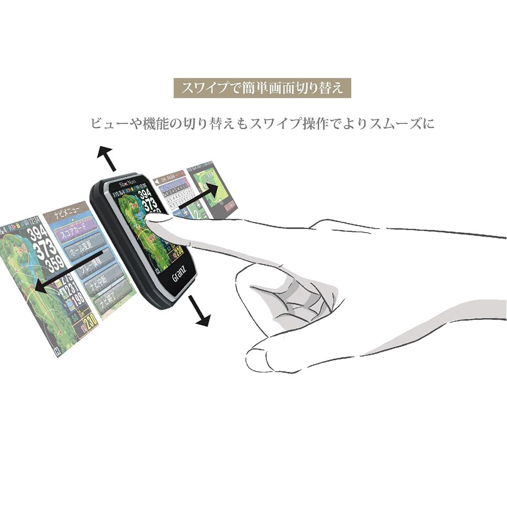 Granz Shot Navi GPSナビ　Granz Shot Navi Granz WH Golf GPS Touch Panel Large Characters