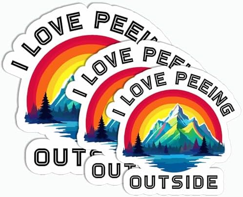 I Love Peeing Outside Sticker - 3Pcs Sticker - 3 2.5 2 Inch - Sun and Mountain Sticker - Colorful Sticker - Laptop Phone Sticker - Waterbottle Sticker - Vinyl Material - Cartoon Style image 5