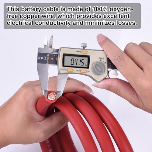 Image of 1 /0 Battery Cable 5FT Red+Black, 1 /0 Welding Cable for Automotive, Marine and Solar