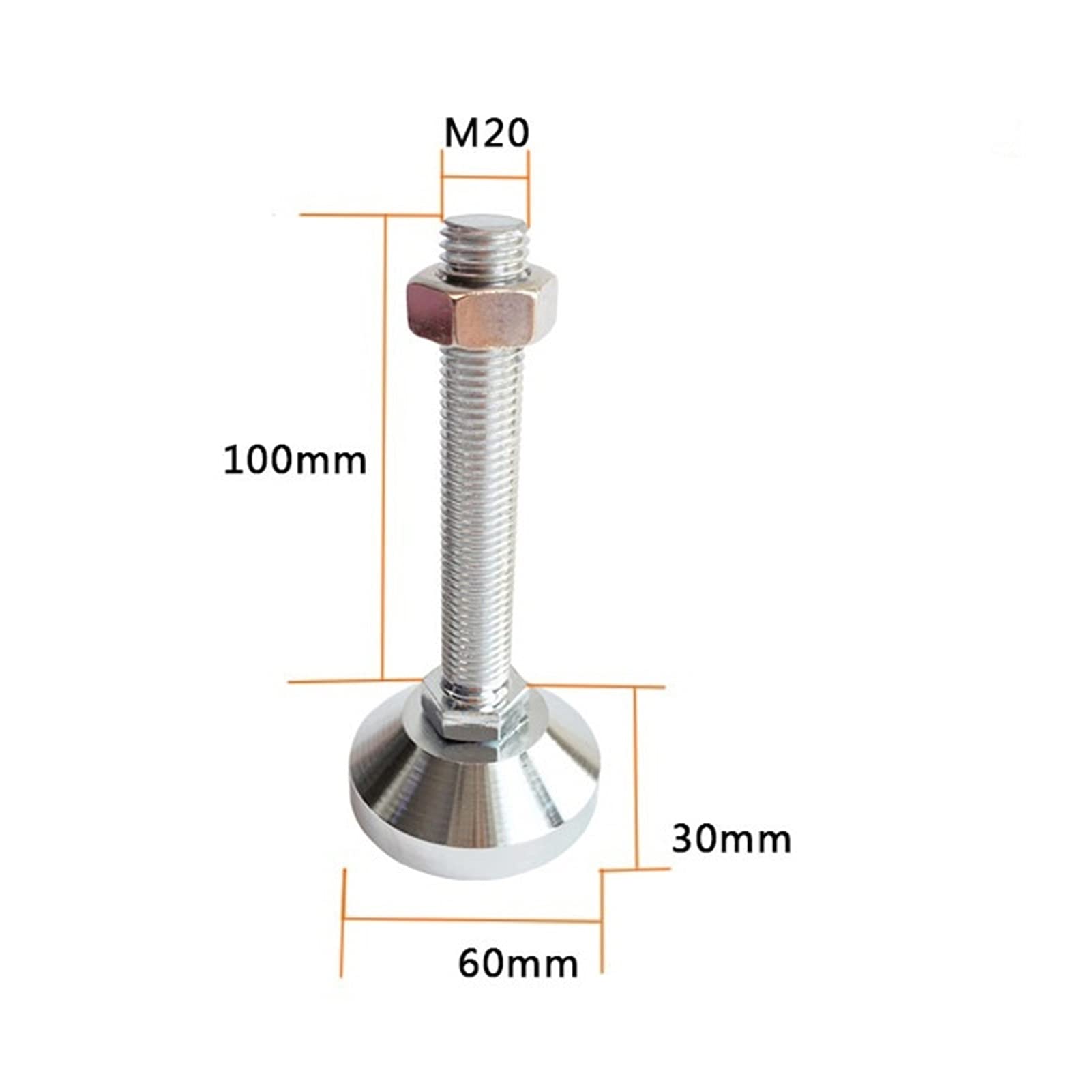 Patas niveladoras Pata niveladora ajustable de alta resistencia Pata niveladora de muebles con tornillo, enderezador de pie con rosca completa, riel nivelador de base de 60 mm, adecuado for máquinas,