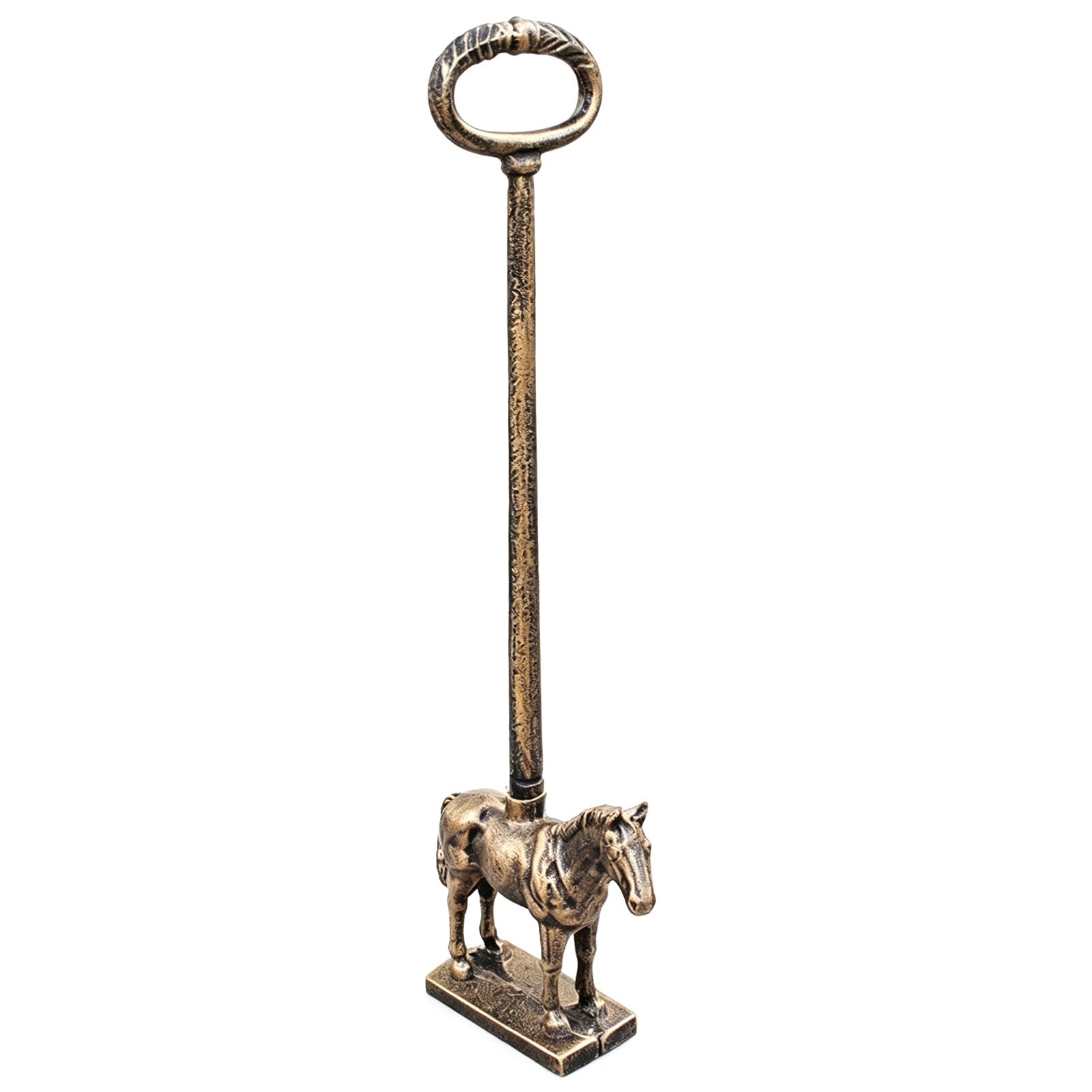 Tope de Puerta de Hierro Fundido Tope De Puerta De Hierro Fundido Pesado, Señal con Caballo, Resistencia De Puerta Alta con Asa Portátil, Contrapeso para Mantener La Puerta Abierta(Antique copper)