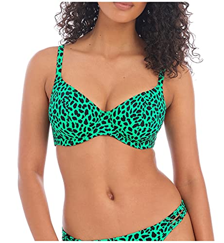 Freya Damen Standard Sansibar Bügel Plunge Bikini Top, Jade, 80DD
