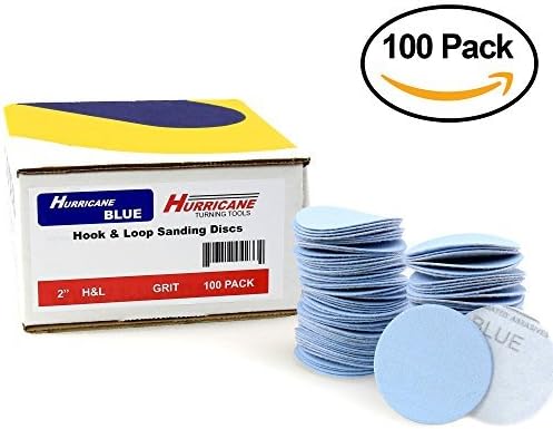 Hurricane BLUE, 2" Hook and Loop Sanding Disc, 600 Grit, Pack of 100