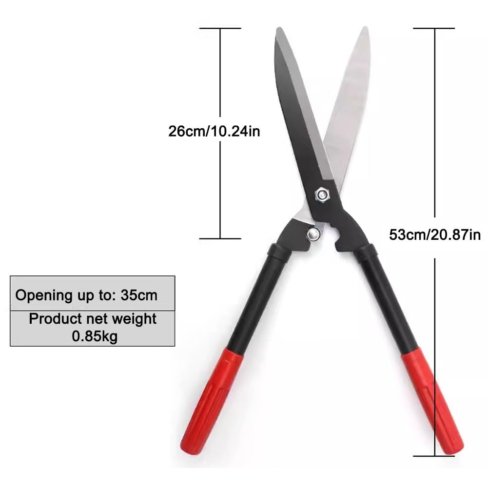 Gartenschere Heavy Duty, Zaunschere, Rasenschere gerader Kopf, Gartengeräte große Schere, mit gerader Stahlklinge und leichtem Griff zum Beschneiden von Grenzen, Ziersträuchern(Straight Blade)