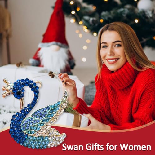 Blue Swan Christmas Ornaments 2026, Handmade Metallic Ornament with Rhinestone, Elegant Cute Ornament for Christmas Tree, Beautiful Ornaments for Kids, Girls,Women — view 2