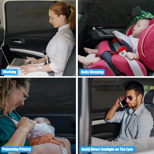 Sonnenschutz Auto Baby, 2 Stück Universal Elastizitä Sonnenblende Auto Netz für Seitenfenster, Sonnenschutz Auto Kinder mit UV Schutz & Hitzeschutz, Privatsphäre Für Kinder Haustiere, Fit 98% Autos