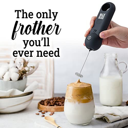 Zulay Mini Frother And Mixer - Travel Milk Frother For Coffee Foldable For Ultra Compact Storage - Powerful, 180-Degree Travel Frother Handheld - Travel Accessories - Travel Gifts (Black/Silver) #TOP4