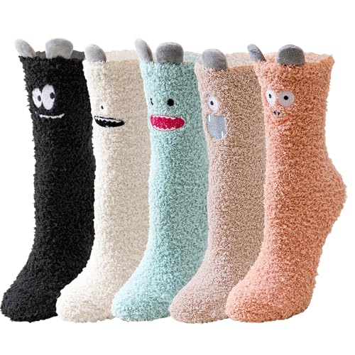 Hisonwel Fuzzy Socken für Frauen Fluffy Winter Warm Weich Gemütliche Mikrofaser Plüsch Zuhause Schlafsocken