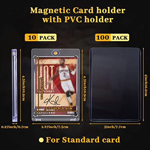 100 Pieces Hard Card Sleeves PVC Trading Card Holder and 10