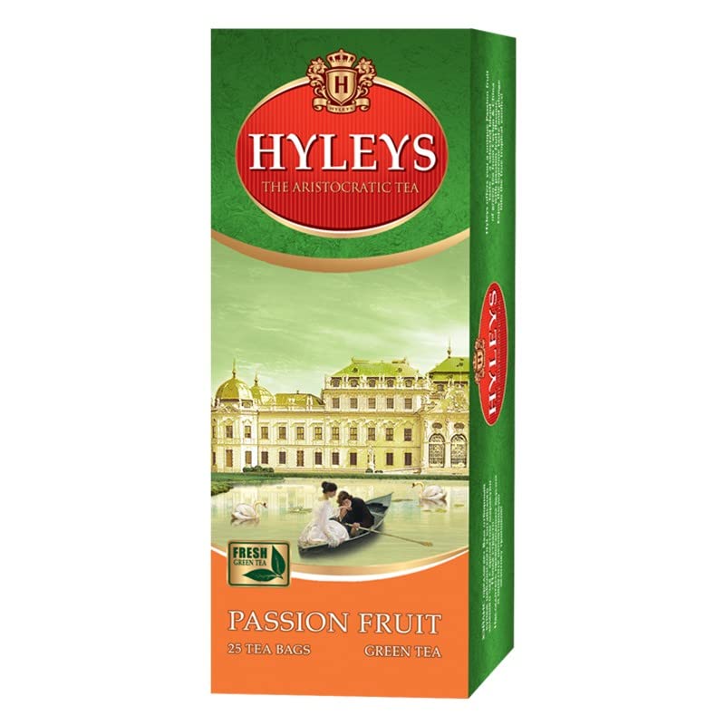 Hyleys Tea Passion Fruit Flavour Green Tea for Better Health - Refreshing Fruity & Delicious - Sri Lanka Ceylon Green Tea (Green Tea, Pack of 25 Tea Bags)