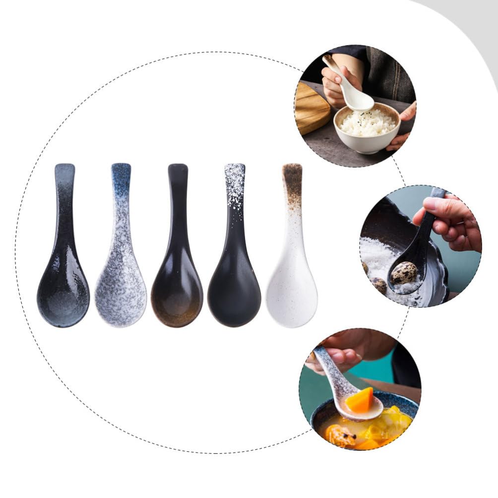 UPKOCH 10piezas Cucharas De Japonesas De Cerámica Para y Arroz Decoración Para Cocina y