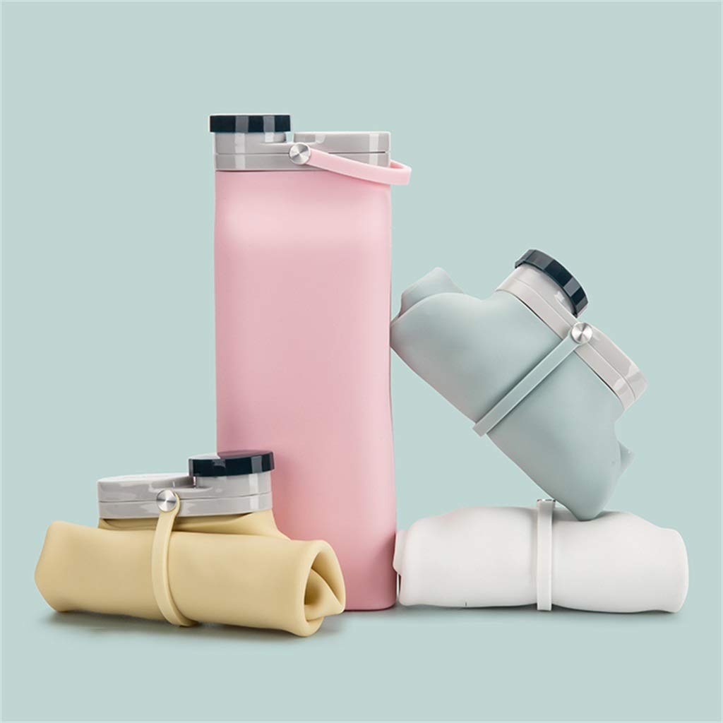 Faltbare Wasserflasche, Tragbar Kieselgel Hohe Kapazität Kann Mit Kochendem Wasser Gefüllt Werden 400ml (4 Farben)