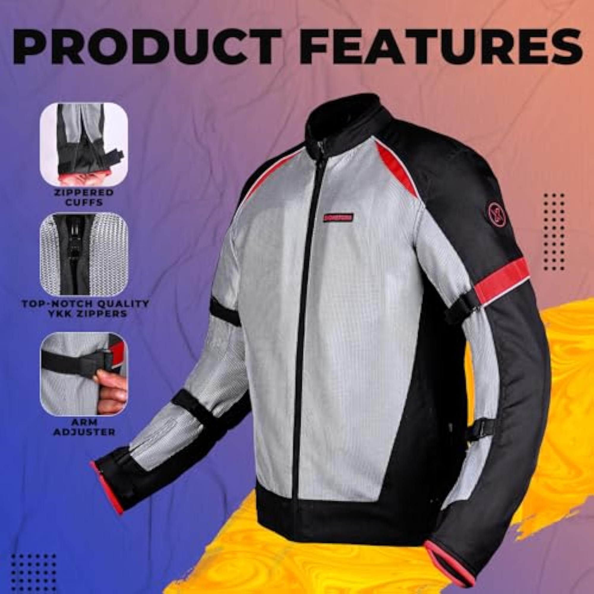 Men's Bike Riding Jacket with CE Level 2 Armour Protection