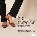 Amazon Essentials Belice Ballerinas für Damen, schwarzes Kunstleder, 40.5 EU Weit
