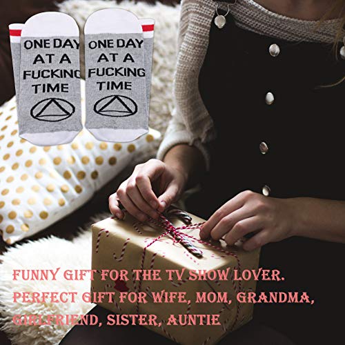 2PAIRS Sobriety Gift Addiction Recovery Gift AA Gift NA Gift One Day at a Fucking Time AA NA Recovery Sobriety Gift Socks4