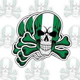 (3Pcs-5in) Nigeria Flag Skull Decal – Patriotic Flag Design, Nigerian Pride Vinyl Sticker, Cultural Heritage Skull Decals – Gifts for Nigerians, Flag Enthusiasts, and Culture Lovers (Nigeria)
