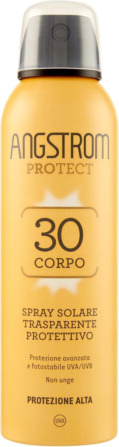 Angstrom Protect Spray Solare Trasparente Protettivo Corpo SPF 30, 200 ml