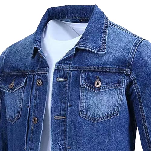 Chaqueta vaquera clásica para hombre azul oscuro miniatura 3