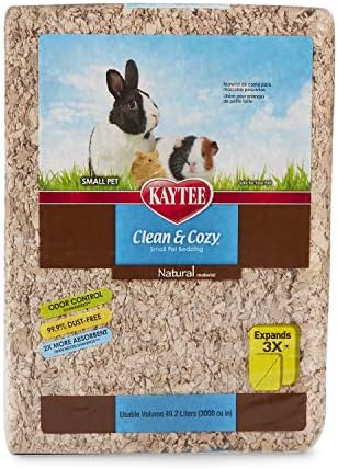 Kaytee Clean & Cozy Super Absorbent Paper Bedding for Cages, Hamster, Gerbil, Mice, Rabbit, Guinea Pig, 85 Litre, White