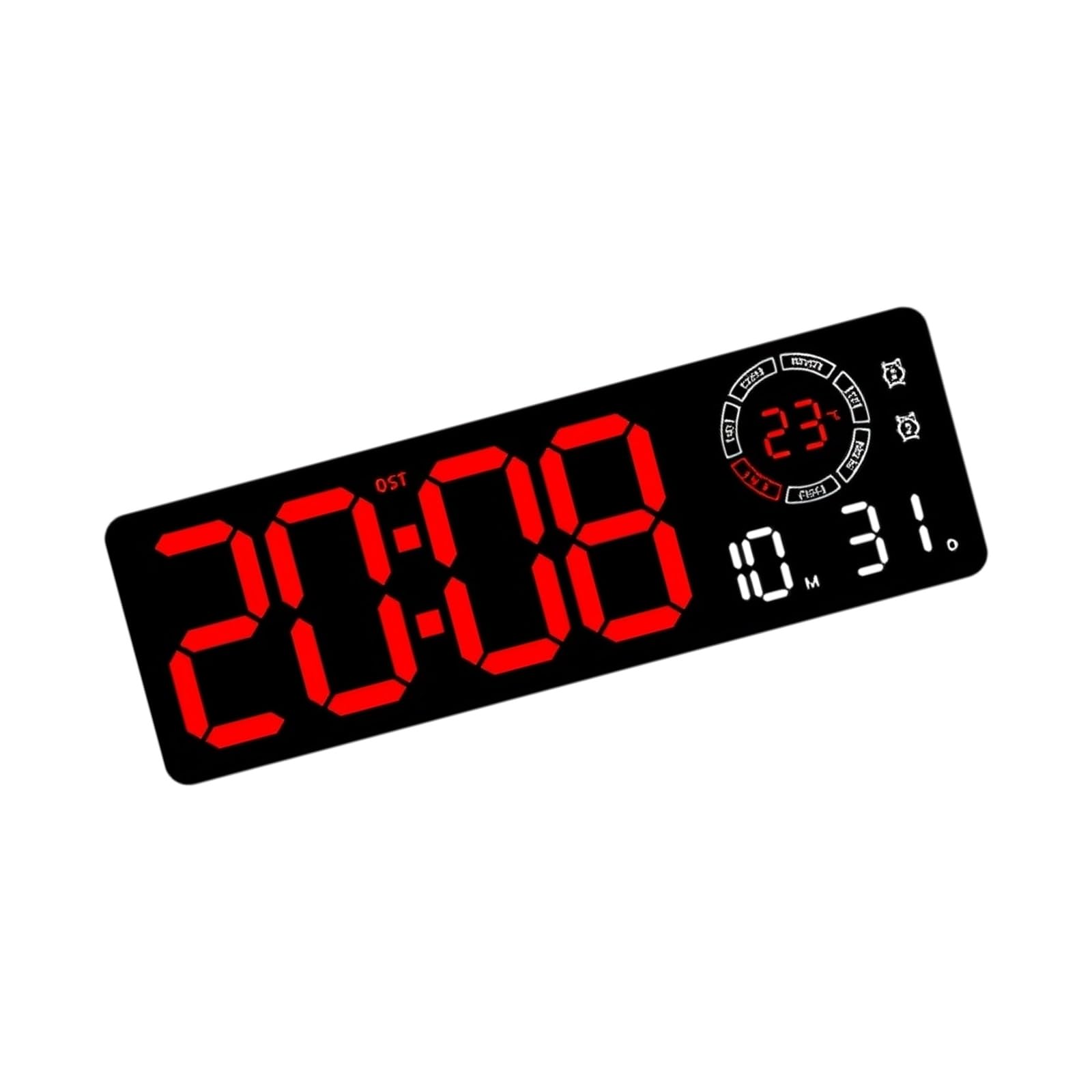 Mehrfarbige LED Digital Wanduhr mit Helligkeitseinstellung, Uhrzeit, Datum, Temperaturanzeige, Nachtlicht für Zuhause, Büro, Moderne LED Digitaluhr, mehrfarbige Beleuchtung, Temperaturanzeige,