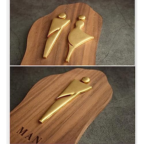Tabliczka toaletowa – drewniana podstawa z akrylowymi symbolami 3D do dekoracji łazienki – idealna do biur i firm