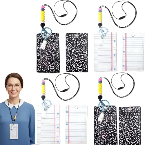 Porte-badge crayon pour femme en silicone lot de 2
