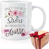 Only The Best Sisters Get Promoted To Auntie, Pregnancy Announcement. Aunt Gift, New Aunt Gift, Aunt Coffee Mug, White Tea Cup