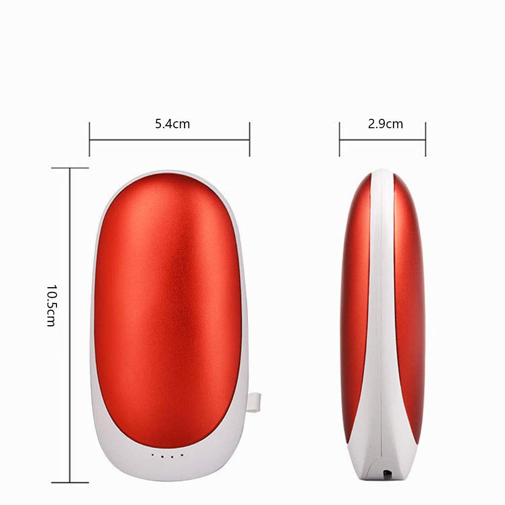 Scaldamani USB, Forno Tascabile Elettrico, Scaldamani Tascabile Ricaricabile su Entrambi i Lati, Riutilizzabile, 5200 mAh, Power Bank Portatile ad Alta capacità, Argento