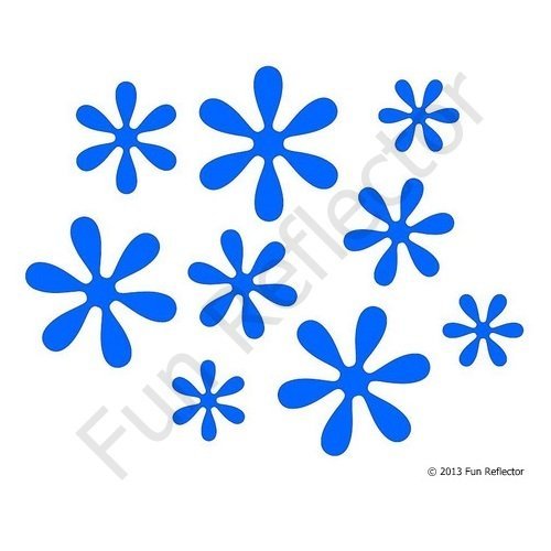 Blue Flower Bicycle Reflector Reflective Sticker Decal